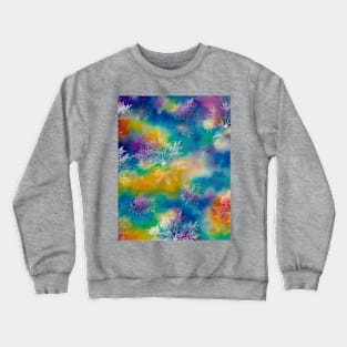 Colorful psychedelic landscape of trees viewed from top Crewneck Sweatshirt